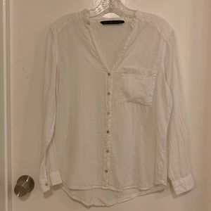 Zara Button Down Beachy Linen Top